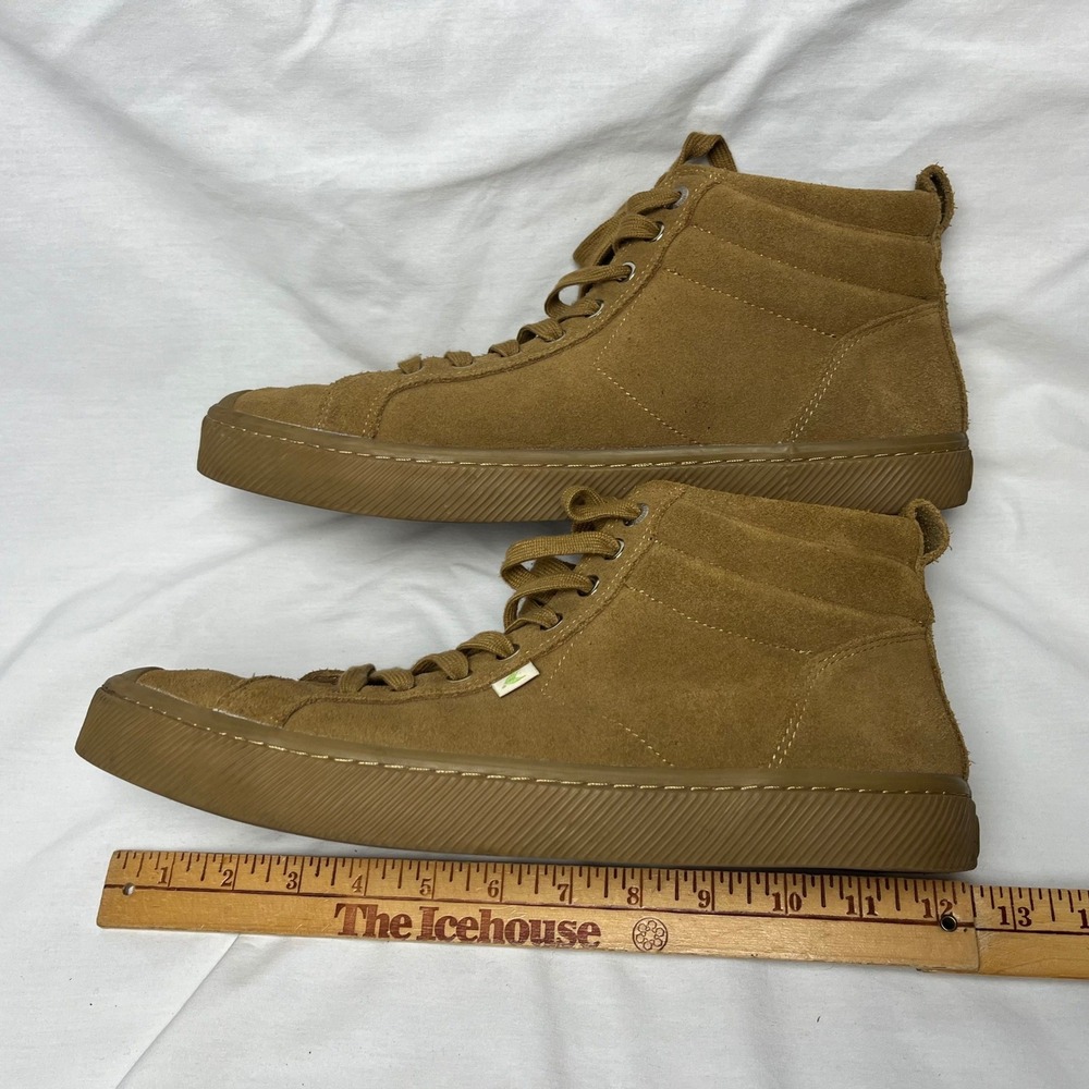 Cariuma Shoes OCA High Top Suede Camel Brown Sneakers Mens 12.5 Sustainable - Picture 2 of 11